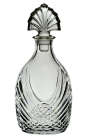 Glass Whiskey Decanter with Molded Decoration, Vintage English Art Deco, 1920s: 