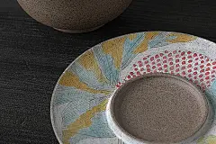 大屋DAWOOD手绘金鱼化妆土陶瓷粗陶三才盖碗日式浮世绘风格包邮-淘宝网