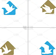 品牌名称,鸟类,形状,圆形,三维图形,白色,红色,绿色,蓝色,设计