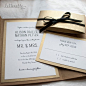 Gold Kraft Simple Wedding Invitation 5X7 with Pocket by letterelle, $5.50: 