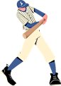 活力运动健身人物插画-棒球手