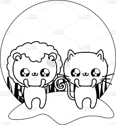 可爱的,猫,狮子,可爱,创造力,自然,动物园,概念,野生动物,收集