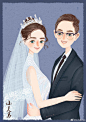 婚礼请柬系列插画