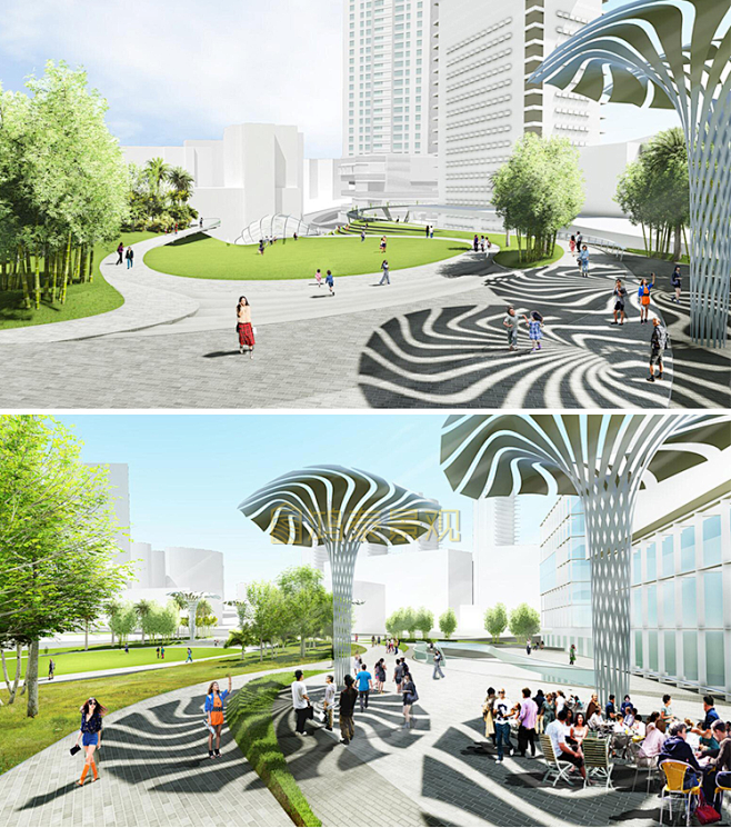 商业街区步行街广场景观设计方案文本办公区科技园景观方案文本淘宝网