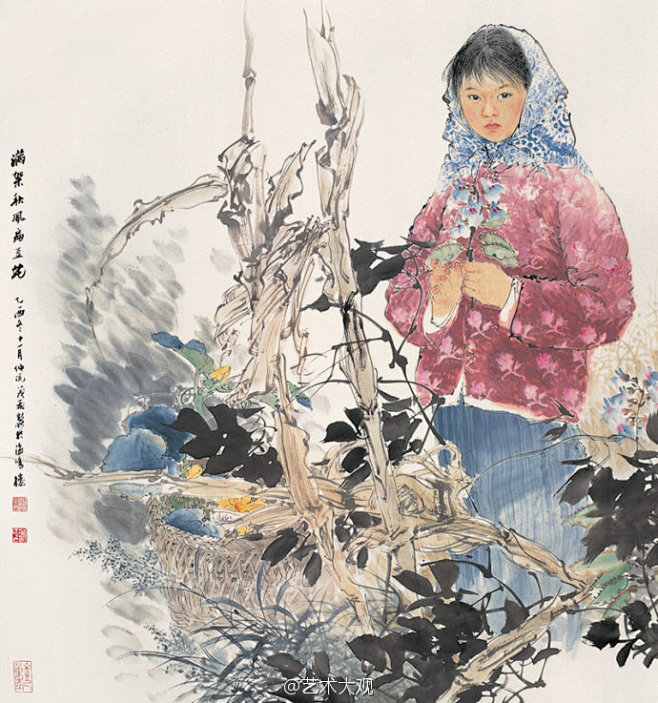 国画王茂飞人物国画乡村童年系列作品欣赏