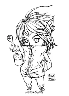 影子十三  的插画 凝