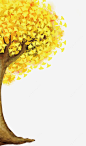 黄色银杏树png免抠素材_新图网 https://ixintu.com 银杏树 黄叶 扇形叶 秋天 唯美 插图 卡通树