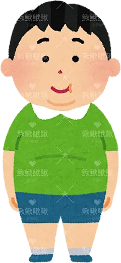 胖男孩（肥胖）1男孩女孩子儿童表情包动作姿势贴纸扁平儿童插画元素卡通免扣png图片素材