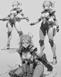 {AI系列}黑白线稿角色（卡通，写实）（古代，现代，魔幻）
