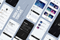 Smartphone UI app Phone screens for shop application Mobile interface with account login and shop