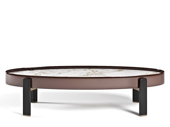 Low oval marble coff...