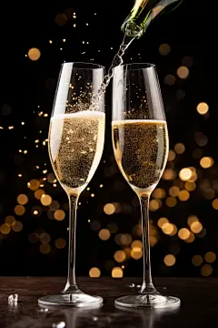 香槟气泡酒素材图片
