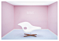 纯色粉色背景椅子立绘背景适量图片