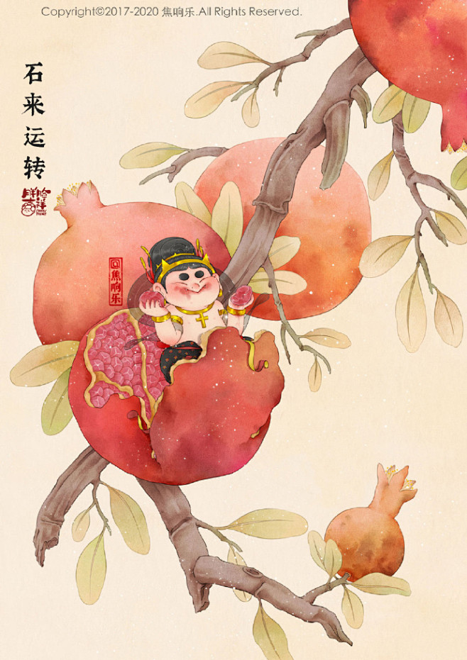 《敦煌小飞天·水果系列》！！
#胖脸吉祥...