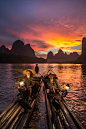 Sunset at Li River,Guilian by  Eungyeol on 500px