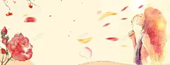 夏日小清新文艺花瓣黄色小女孩背景 背景 设计图片 免费下载 页面网页 平面电商 创意素材