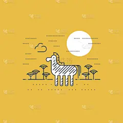非洲的野生动物。斑马在萨凡纳