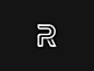 R r letter logo modern fresh minimalistic simple mark negative space shadow