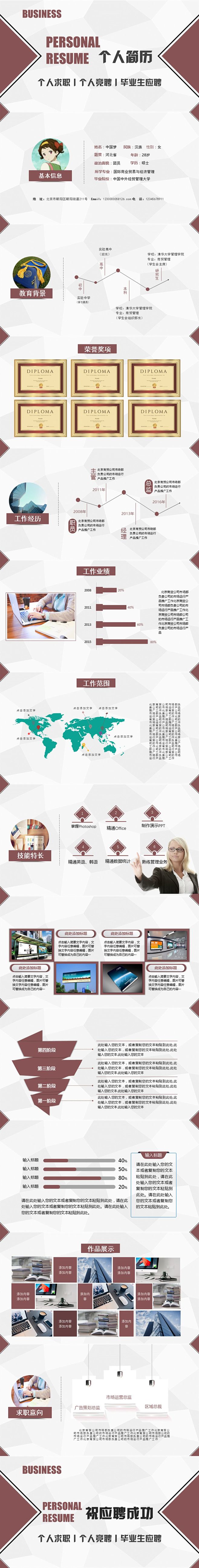 个人简历求职入职自我介绍岗位竞聘面试竞选...