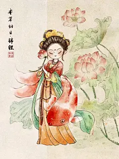 本草纲目植物拟人｜国风Q版水墨人物｜九宫格 - 小红书