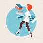 Supermarket Woman on Illustration Served
