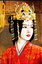 手绘古代美女。
