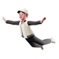 Premium Young Boy With Flying Pose 3D Illustration download in PNG, OBJ or Blend format