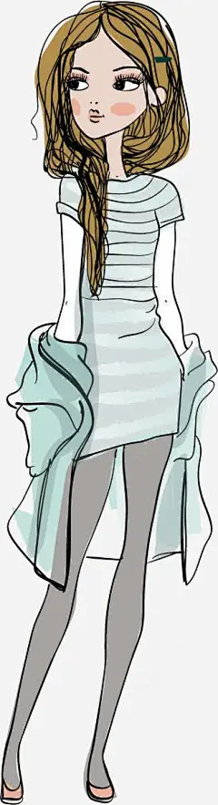 美女插画绘画图片png免抠素材_新图网 https://ixintu.com 潮流人物 时尚青年 穿着 模特 人物形象 美女插画绘画 卡通 日常生活
