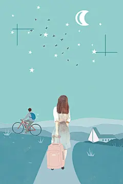 精简小清新风格旅游民宿宣传海报 高清背景 背景 设计图片 免费下载 页面网页 平面电商 创意素材