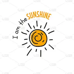 可爱的插图与太阳和短语我是阳光，明亮的矢量打印为孩子的t恤和穿，婴儿房，贺卡。
