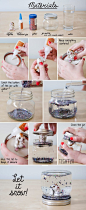 How to Make Your Own DIY Snow Globe! from the ModCloth Blog.  Who doesn't love a good snow globe?  Follow this tutorial to make your own!