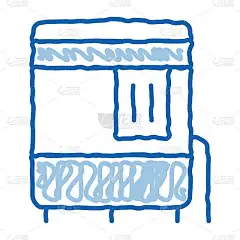 关闭烤箱与定时器涂鸦图标手绘插图