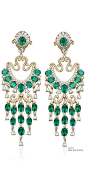 Farah Kahan Zambian Emerald Chandelier Earrings@北坤人素材