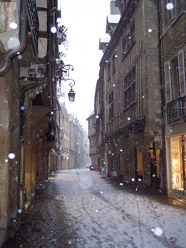 冬天、雪、街、街景