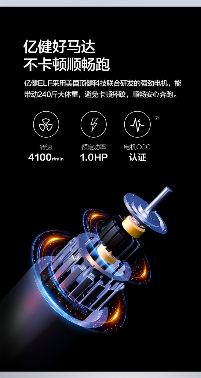 亿健ELF跑步机家用款小型折叠式多功能超...