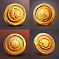 longtu2_Game_icon_a_gold_coin_retro_European_realistic_style