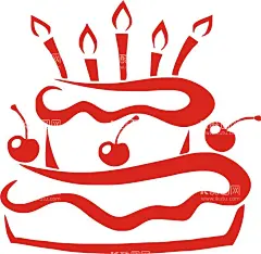 生日蛋糕  - 源文件下载【酷图网】生日蛋糕,生日,蛋糕,樱桃,蛋糕剪影,双层蛋糕