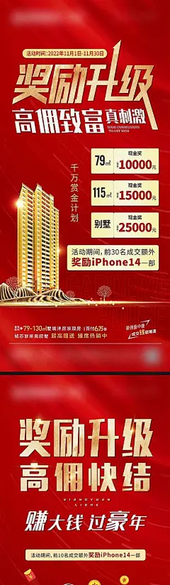 房地产渠道政策奖励升级活动海报