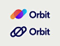 Color v. Monoline Logo Study line icon minimal gradient monoline company logo software planet orbit