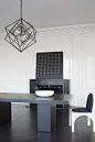 KELLY WEARSTLER | CUBIST LARGE CHANDELIER. Geometric lighting available in Aged Iron and Gild.: 