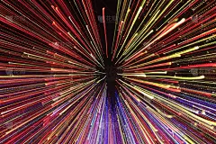 黑暗中的灯光效果，特写照片