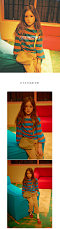 Stripe Overfit T-Shirt_Brown_Kids