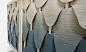 泰国学生作品ALATO CABINET，用木皮堆叠构成羽毛的意向。O网页链接 ​​​​