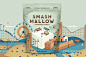 Smashmallow Packaging : SmashMallow is a premium snacking marshmallow made with Organic and all-natural ingredients.We rooted the brand in adventure, each flavor transports you into a world of whimsy. We created new worlds for every flavor, every theme wa