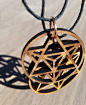 Star Tetrahedron Lasercut Wood Pendant - Sacred Geometry