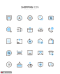 货车运输礼盒电话信息物流派送购物图标UI图标 icon图标 线性图标
