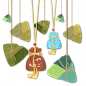 卡通可爱端午粽子龙舟竹叶插画元素