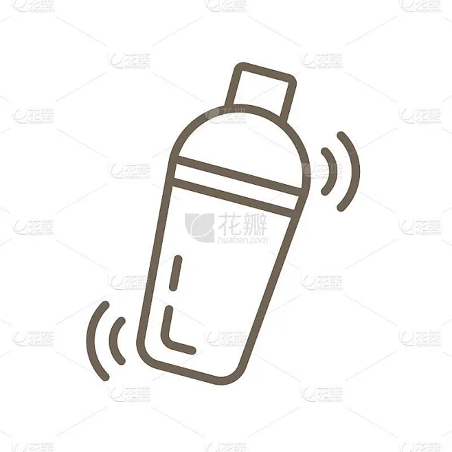 摇瓶生产线图标，用于混合饮料的设备素材-花瓣网