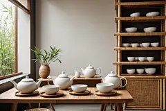 禅意茶艺茶室室内设计效果图摄影图