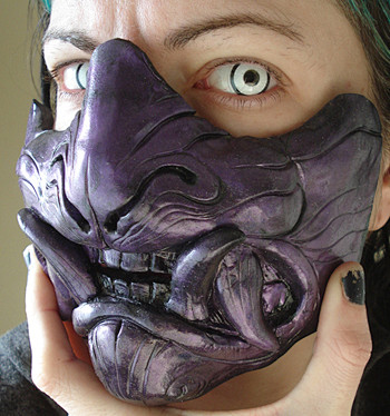 Demon half mask purp...